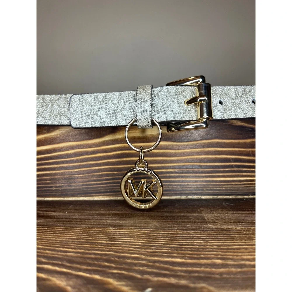 Michael Kors Pale Gold Metallic Signature Logo Belt Bag Fanny Pack